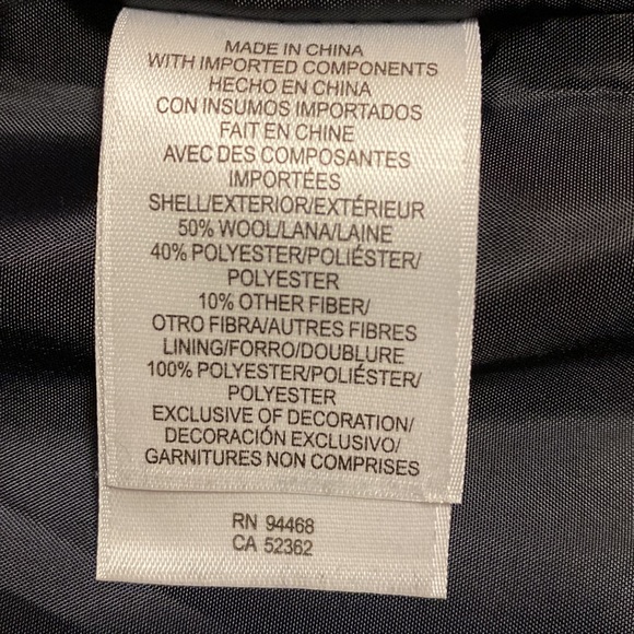 ☃️Liz Claiborne Womens Duffle Hooded Toggle Coat Wool Blend - Navy Blue (Large) - Picture 8 of 14